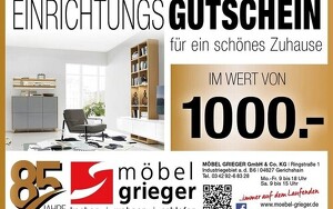 Einkaufsgutschein bei Möbel Grieger im Wert von 1.000 €