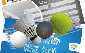 20 €-Wertgutschein für Tennis, Badminton, Squash, Tischtennis
