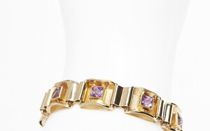 Armband in 585 Roségold mit Amethyste