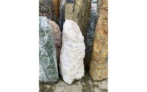 Stele, Naturstein weißer Onyx (Höhe ca. 80 cm)